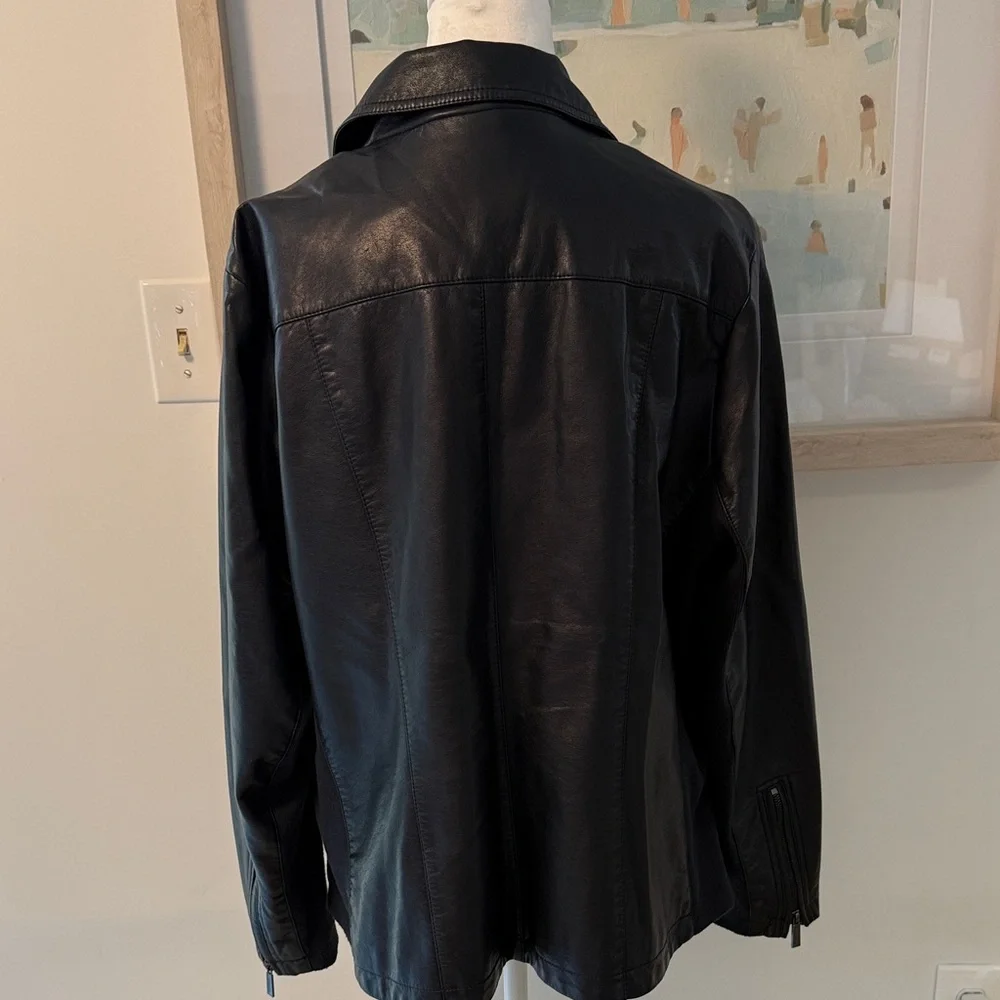 Kenneth Cole Reaction Navy Pleather Jacket Size 1X - Picture 6 of 12
